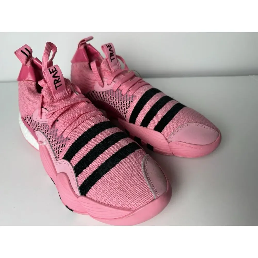 ADIDAS Shoes Sneakers Mens Size 9 Pink Basketball Trae Young 2 Knit Blokecore